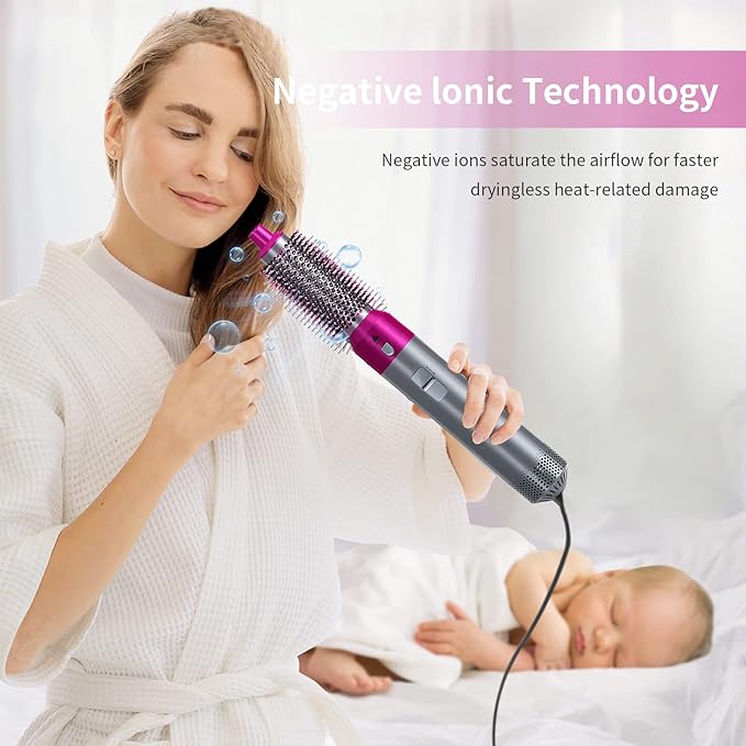 𝐍𝐨𝐮𝐫𝐚𝐡 𝐋𝐢𝐯𝐢𝐧𝐠™ Hot Hair Brush 5 in 1 – فرشاة الشعر الساخنة 5 في 1